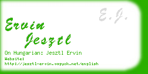 ervin jesztl business card